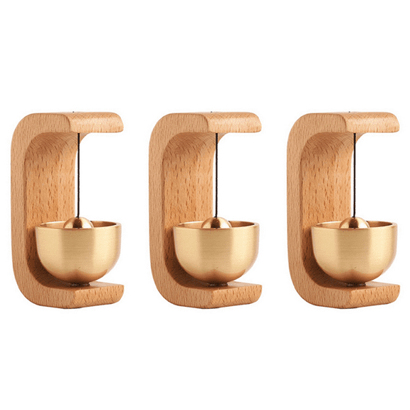 Wooden Doorbell Bell Wind Chimes Wireless Doorbell for Home Entrance Door Bell Aesthetic Room Wall Decor-A, 3PCS,3 x Entry wind chime,Log Wood