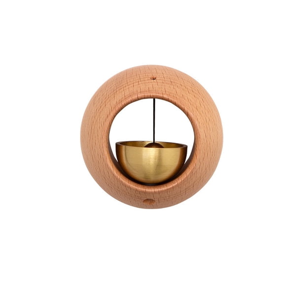Wooden Dopamine Doorbell Entry Reminder Small Round Wind Chime Suction Door Housewarming Gift