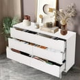 thumbnail image 1 of Wooden Double Dresser 6 Drawers Chest Bedroom Storage Furniture White, 1 of 8