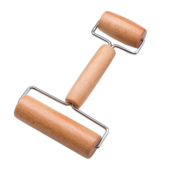 Wooden Double-Ended Dough Roller, Small Rolling Pin for Baking Versatile Pizza Roller Home Kitchen Pastry Baking Tool