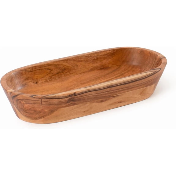 Wooden Dough Bowl, Handmade Decorative Bowl for Home Decor Bathroom Kitchen Counter, Walnut woodDough Bowl Fits Cosmetics Keys Knick Knacks, Boho Home Decoration
