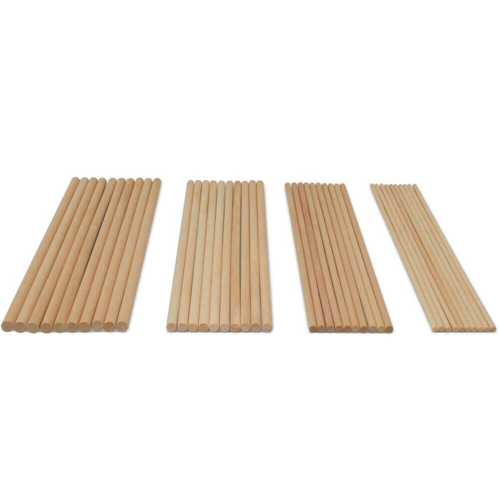 Dowel Rods Wood Sticks Wooden Dowel Rods - 1/4 x 18 inch Unfinished Hardwood Sticks - for Crafts and DIYers - 250 Pieces by Woodpeckers