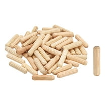 Uxcell Wooden Dowel Pins Straight Dowel Rods Wood Fluted Dowels Rods for Crafts Furniture DIY Hardwoods 1/4"x 1"
