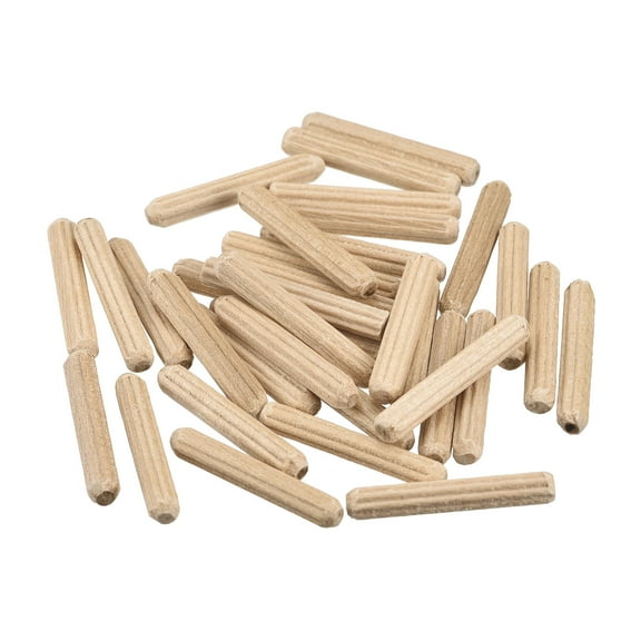 Wooden Dowel Pins 100 Pack 4x25mm Fluted Beveled Ends Wood Dowel Pegs