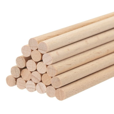 Wooden Dowel Rods Wood Sticks, 18"x0.24" Round Wooden Dowels Rod for DIY, Arts Decoration, Crafts Wand, 30pcs