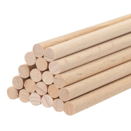 Uxcell 20pcs Wooden Dowel Rods Wood Sticks Round Wooden Dowels Rod for DIY Crafts Wand 6"x0.24"