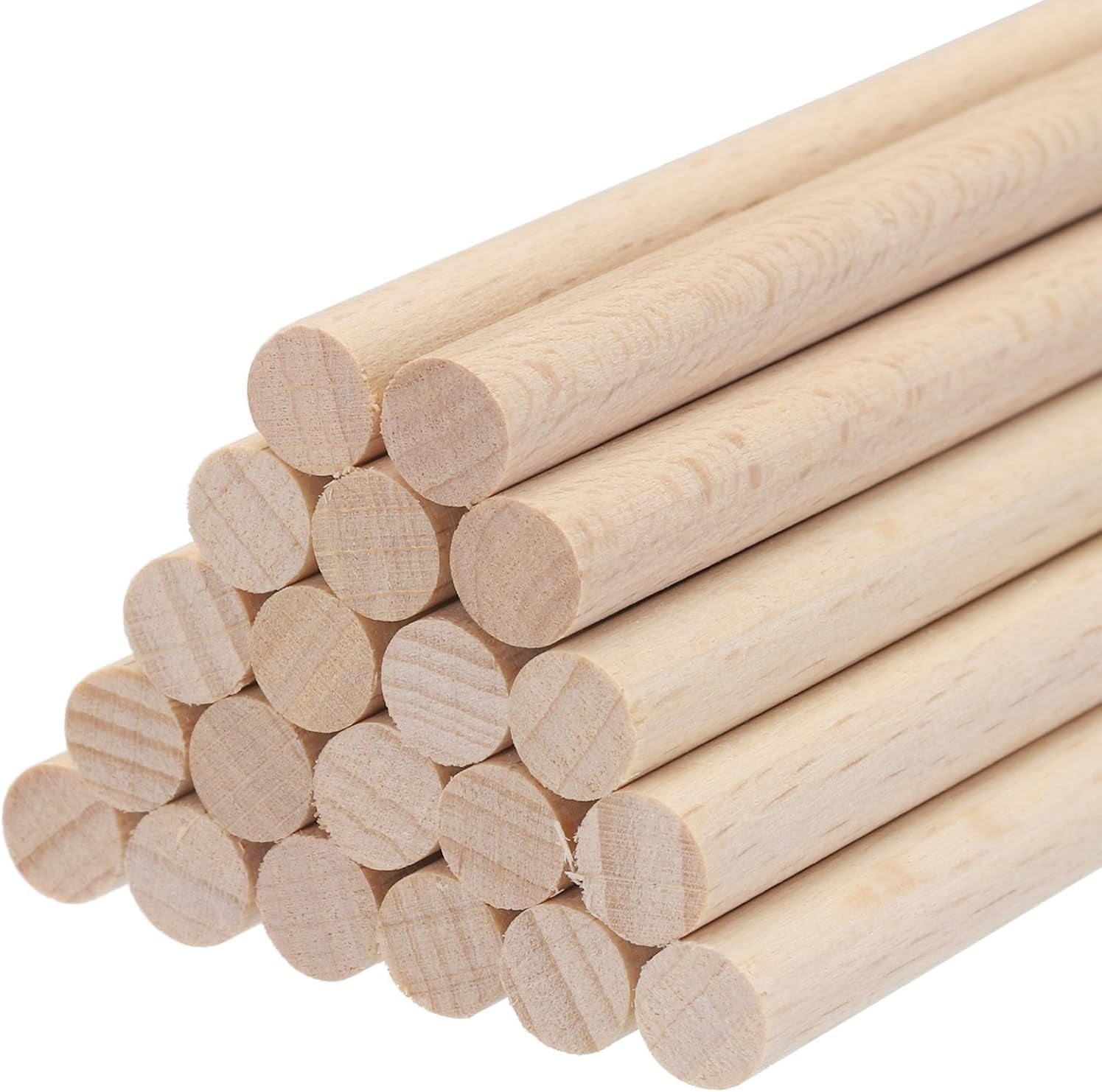 Wooden Dowel Rods Wood Sticks, 6"x0.28" Round Wooden Dowels Rod for DIY