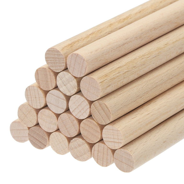 Wooden Dowel Rods Wood Sticks, 8x0.35 Round Wooden Dowels Rod for DIY,  Arts Decoration, Crafts Wand, 20pcs