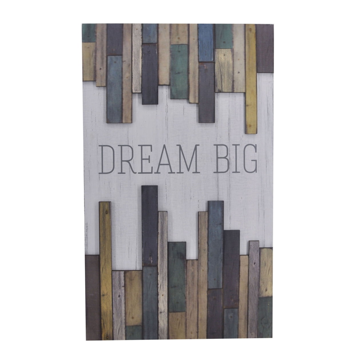 Multicolored Wooden Dream Big Dimensional Wall Art