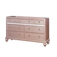thumbnail image 1 of Wooden Dresser with 7 Drawers and Mirror Panel Inserts, Rose Gold, 1 of 4