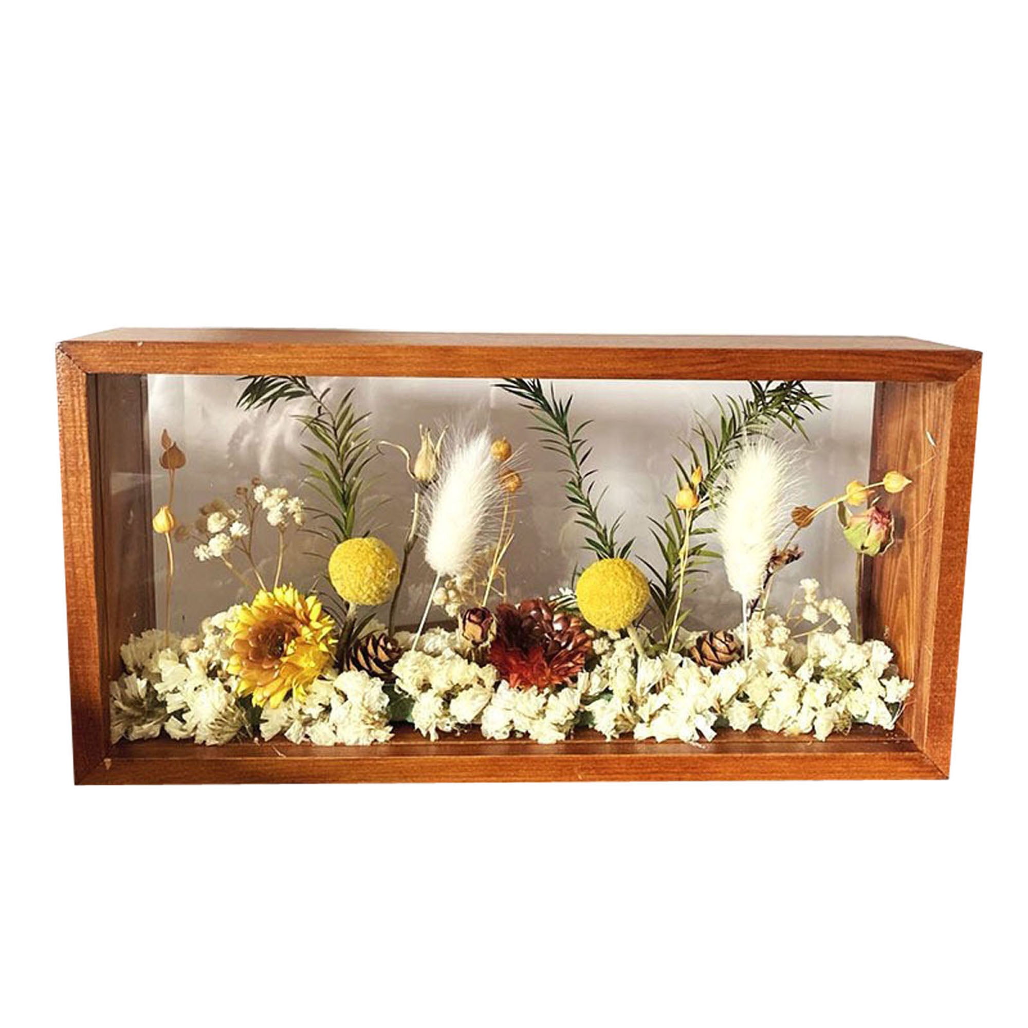 Wooden Dried Flower Photo Frame Dried Flower Display Stand Decorative