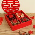 thumbnail image 1 of Wooden Dried Fruit Box, Four Compartment Handheld Design, Suitable for Wedding Decoration Storage, Natural Material Adds Traditional Warmth to Events, 1 of 6