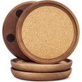 Wooden Drink Coasters,4.7 in Coasters for Drinks Absorbent Cork