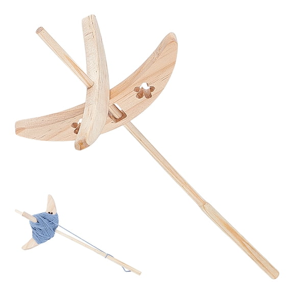 Wooden Drop Spindle Kit Yarn Spinner Wheel Yarn Spinner for Beginners & Advanced Hand Spinning Spin Roving into Yarn 12 inch Shaft