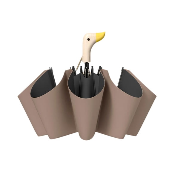 Wooden Duck Mouth Rainy Sun Umbrella Handle Cartoon Umbrella Foldable 8 Bo W9S4