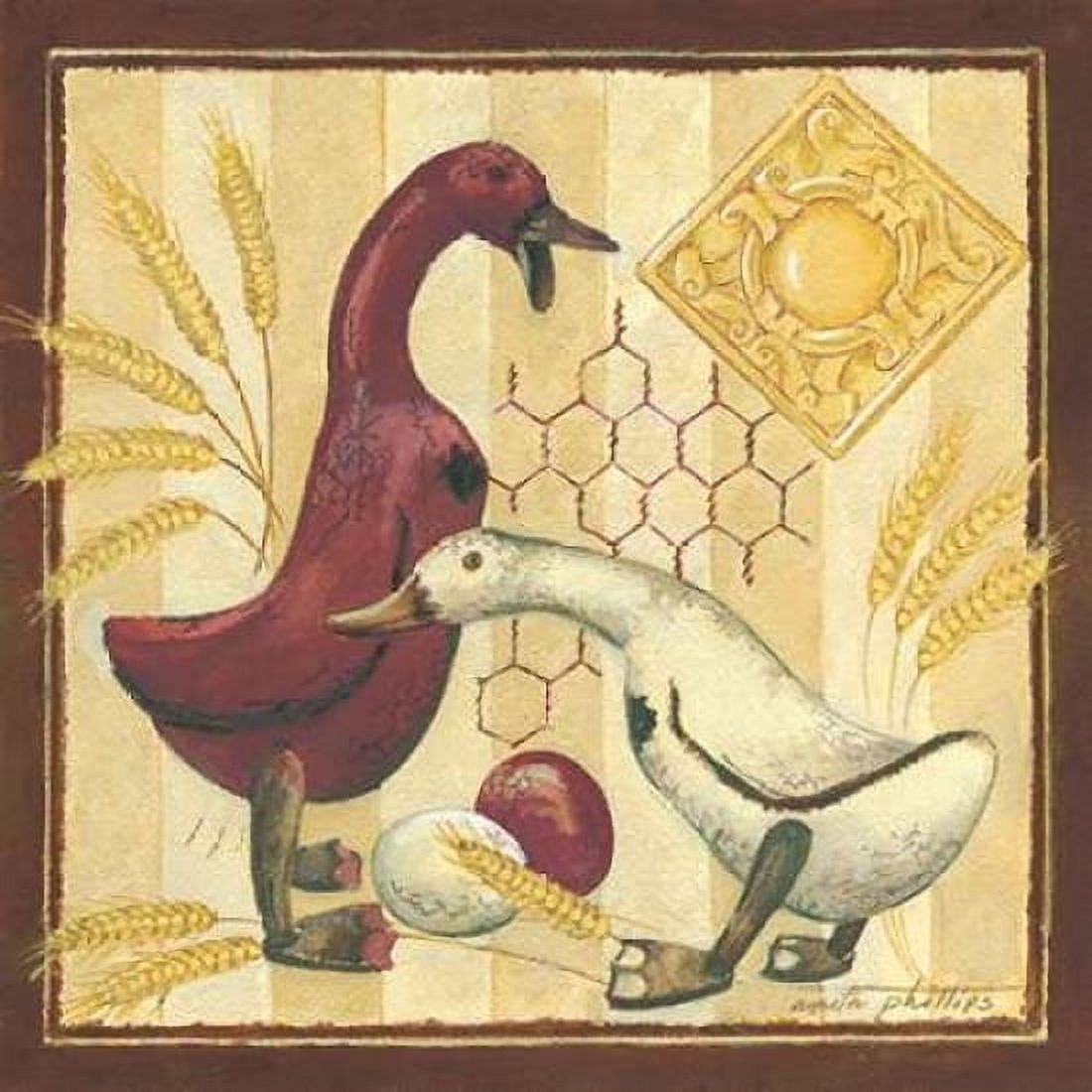 Wooden Ducks II Canvas Art - Anita Phillips (24 x 24)