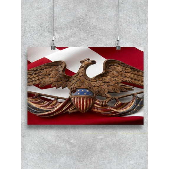 Wooden Eagle Emblem Design Poster -Image by Shutterstock