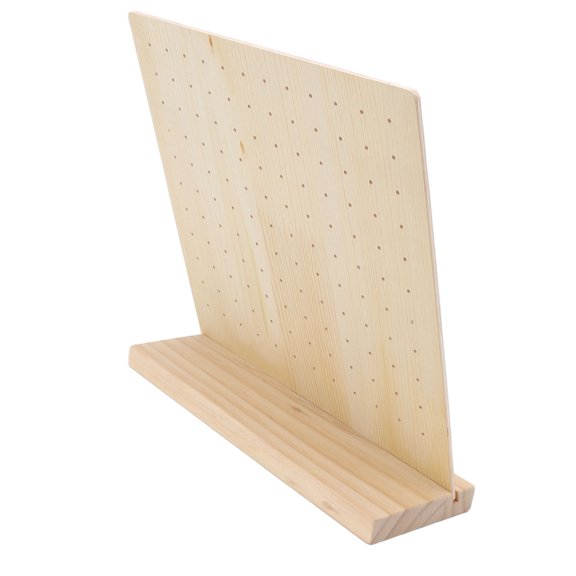 Wooden Earring Display Board with Stable Base - Large Capacity Pegboard Organizer for Studs, Necklaces & Anklets wood Earrings Jewelry