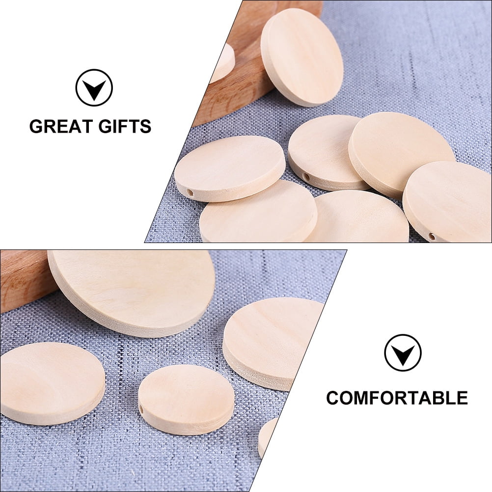 Wooden Earrings 100pcs Unfinished Wooden Earrings with Hole DIY Crafts