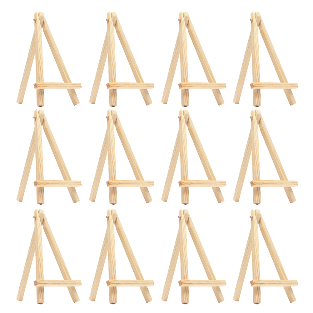 Wooden Easel 12PCs Mini Wooden Easels Calendar Display Rack Triangle