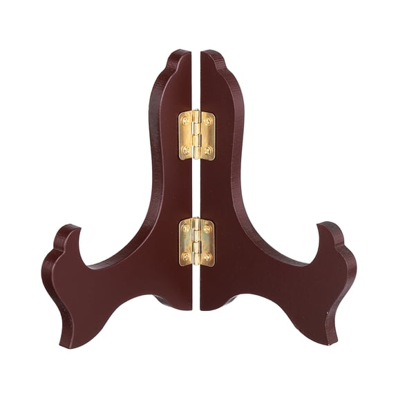 Wooden Easel Plate Holder, 6" Small Wood Easels Folding Table Display Stand for Decorative Picture Frame Book Artwork Desktop Ornaments, Burgundy