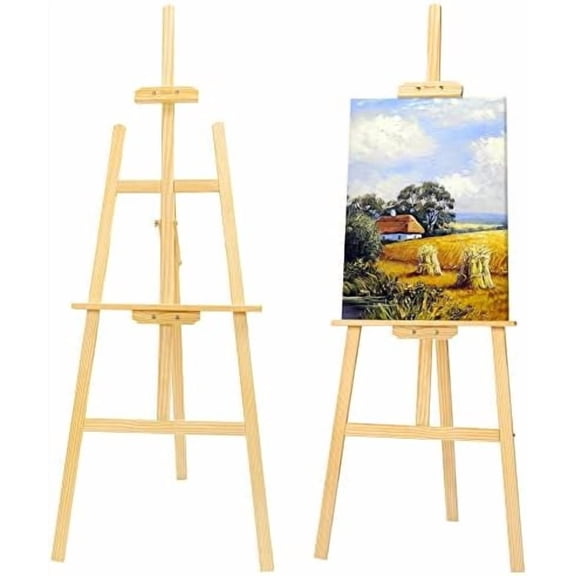 Wooden Easel Stand for Painting, 45" Adjustable Height Folding Art Easel for Canvas, Drawing, Wedding Signs & Posters, Ideal for Adults, Artists, Beginners, Students & Kids