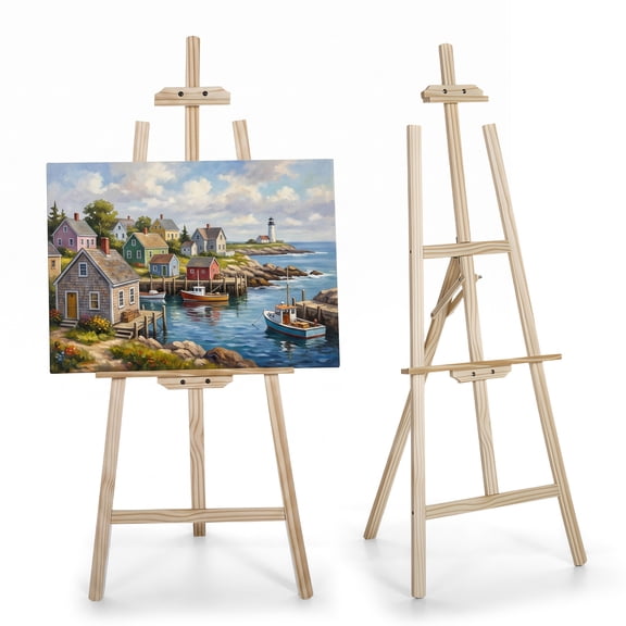 Wooden Easel Stand for Painting, 59" Adjustable Height Folding Art Easel for Canvas, Drawing, Wedding Signs & Posters, Ideal for Adults, Artists, Beginners