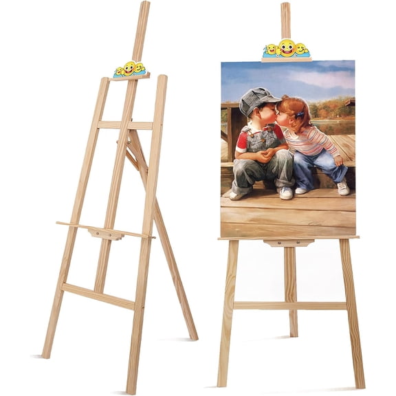 Wooden Easel Stand for Sign and Painting - Adjustable Artist Easel for Adults - Home & Wedding Display, Art Easel with Canvas Holder for Studio, Classroom