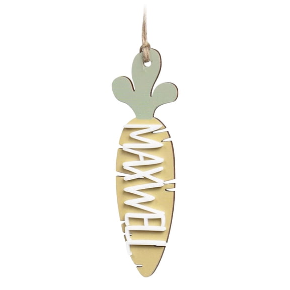 Wooden Easter Carrot Name Tags, Custom Engraved Label Card, Reusable for Toddler Kids Bag Basket Holiday Decoration Gift