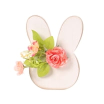 Wooden Easter Decorations - Vintage Easter Bunny Table Signs, Retro Rabbit Tiered Tray Decoration for Home