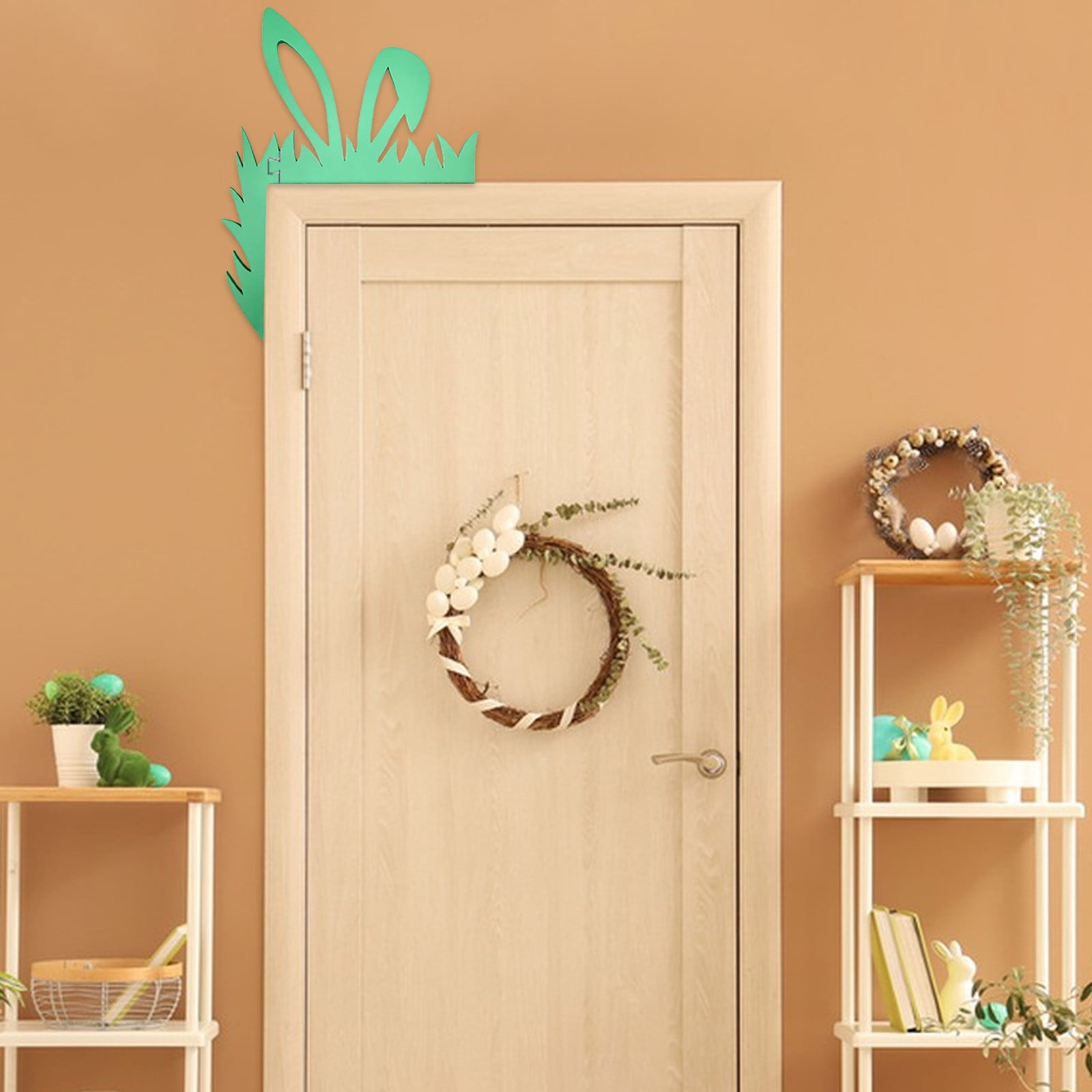 Door Frame Rabbits Wooden Easter Door Topper, Cute Rabbit Door Frame Decorations for ...