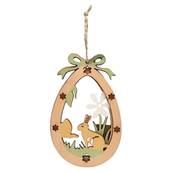 Wooden Easter Egg Pendant, Creative Wooden Board Egg Ornaments, Easter Resurrection Eggs Easter Tree Decorations Egg, Egg Hunt Activity Party Hang Tags Decor, Easter Party Favor Supplies