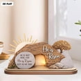 thumbnail image 1 of Wooden Easter Ornament with Scripture – 2D Hollow Design Depicting Resurrection Scene, Tabletop Display for Home Décor, Christian Religious Gift, 1 of 8