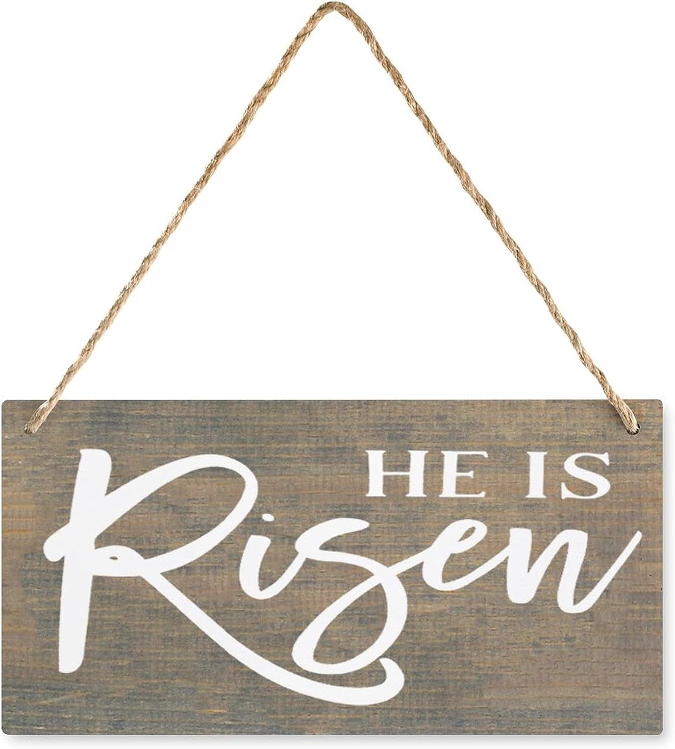 Eastery Drawings Wooden Easter Plaque - He is Risen (with Easter Bunny), Rustic Hanging ...