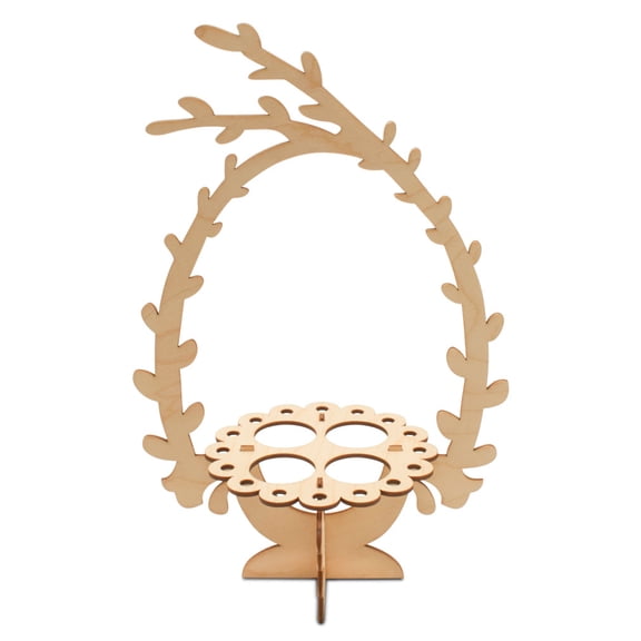 Wooden Egg Holder Kit for Countertop, Bird Nest, 13-Inch, 1/8 Inch Thick, Easter Crafts, by Woodpeckers