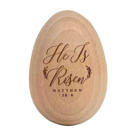 Wooden Egg He Is Risen Decor For Easter Celebrations, Religious Table Centerpiece And Tiered Tray Decoration, Thoughtful Easter Gift For S Church Members And Family
