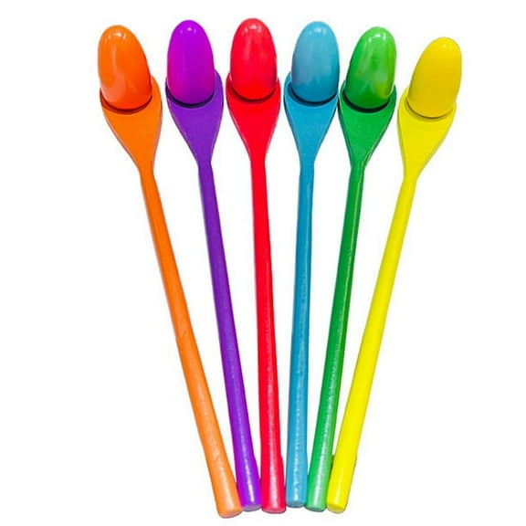 Wooden Egg Spoon Race Game Sets Balance Stick Relay for Kids Easter Eggs Hunt Outdoor Lawn Sports Teaching Tools