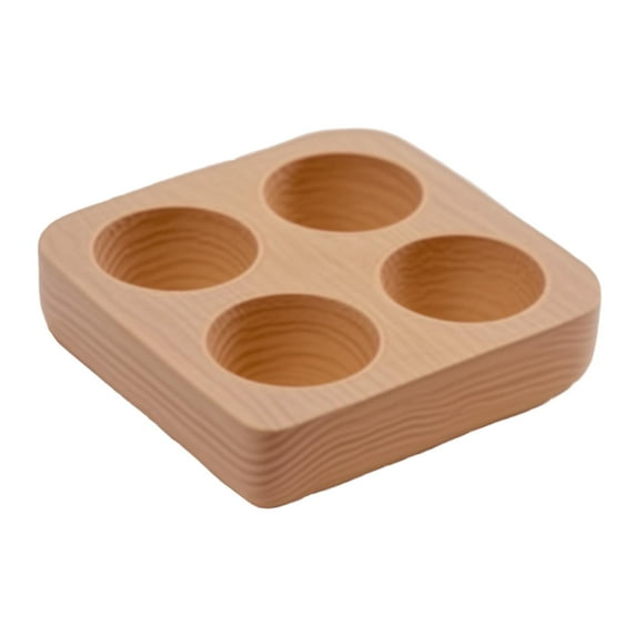 Wooden Egg Tray Egg Stand Holder Double Row 4 Slots for Fresh Eggs Kitchen Countertop Restaurant