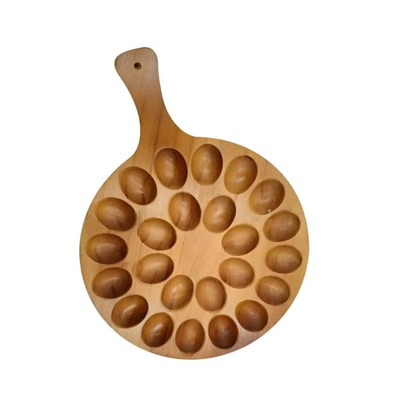 Wooden Egg Tray with Divider | 24 Egg Holder | Serving Tray & Cutting Board | Natural Acacia Wood | Easy to Clean | 1 Tray