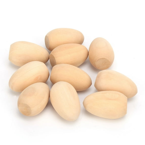 Wooden Eggs, Life-Size 10 Pcs Faux Fake Eggs 1.4 X 1.8in Medium Size For Dyeing Painting Decorating Crafting For Kids For Children Game S