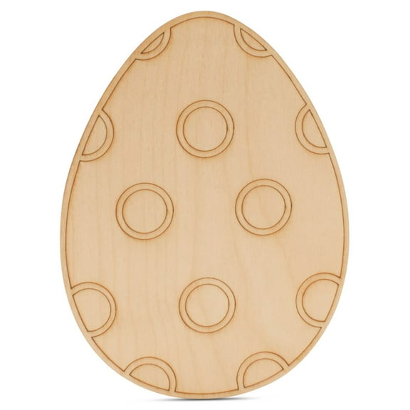 Wooden Eggs for Easter Crafts, Dotted, 6-Inch, 1/8 Inch Thick Wood Cutouts, Pack of 25 for Basket Stuffers/Ornaments, by Woodpeckers