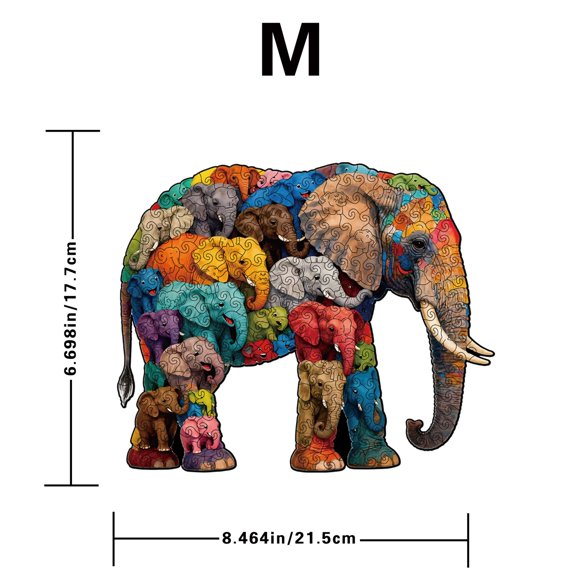 Wooden Elephant Puzzle, Unique Shape Hand-Assembled Toy, For Stress Relief And Brain Exercise