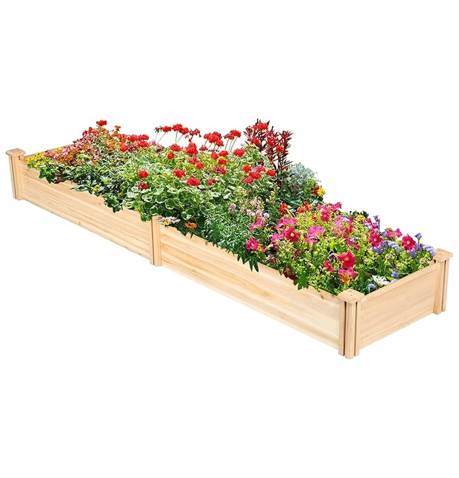 Wooden Elevated Raised Garden Bed Kit Divisible - Garden Planter Boxes for Vegetables Outdoor Outside 95x 25 x 11inches