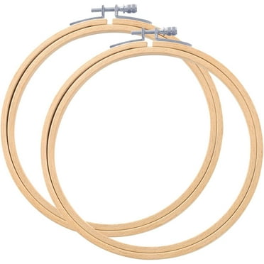 14 Inch 2 Pieces Wooden Embroidery Hoops Bamboo Circle Cross Stitch Hoop for Embroidery & Art Craft Handy Sewing