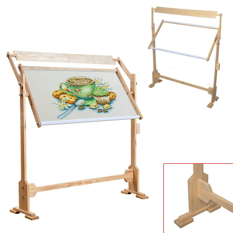 Wooden Embroidery Hoops Frame Stand Cross Stitch Holder Rack for DIY  Needlework 