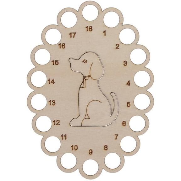 Wooden Embroidery Thread Plate Stitch Threading Board Tools Oval Dog 15x10.6cm