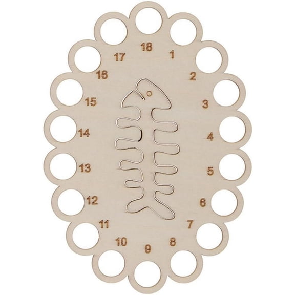 Wooden Embroidery Thread Plate Stitch Threading Board Tools Oval Fishbone 15x10.6cm DIY