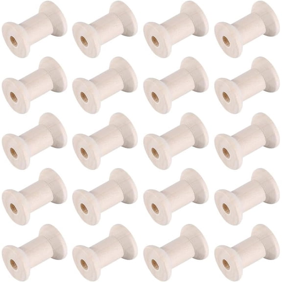 Wooden Empty Spools for Wire Thread Bobbins BurlyWood 3x2.15cm 25pcs