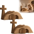 thumbnail image 1 of Wooden Empty Tomb Easter Resurrection Scene for Tabletop, Brown Christian Home Decor, 1 of 6