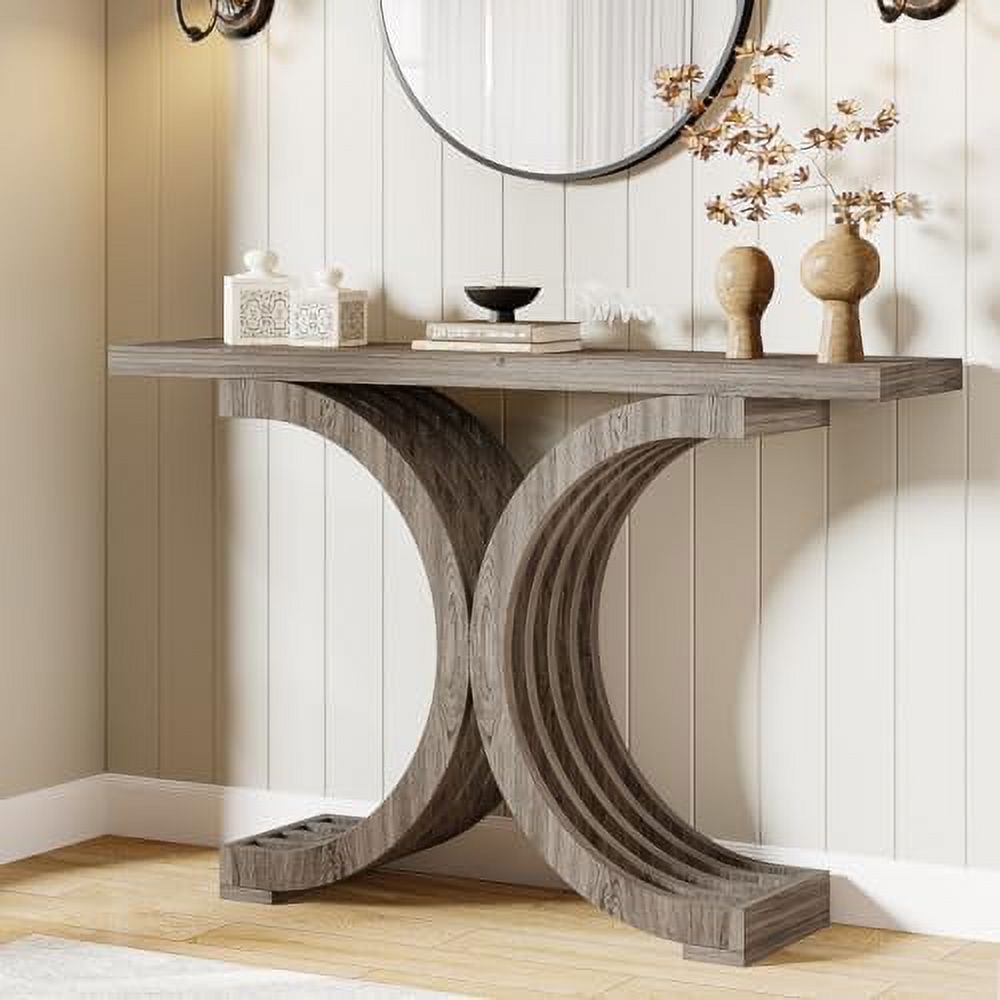 Wooden Entryway Console Table Farmhouse Foyer Entry Tables Rusitc Sofa Accent Table with Thicken ...